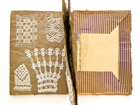 Home-fashioned notebook of crocheted lace & tatting specimens, France ca. 1900-1920