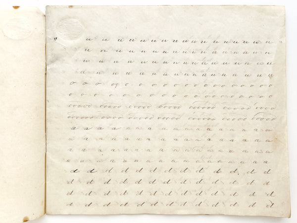 1848 Penmanship copy book by Dolly Ann Rich, East Calais, Vermont