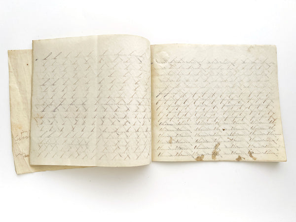 1848 Penmanship copy book by Dolly Ann Rich, East Calais, Vermont