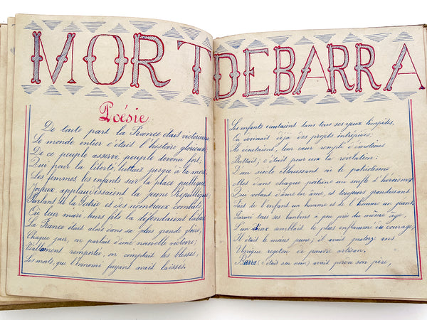Cahier de Chansons Young man's manuscript notebook of French lyrics
