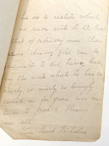 "A Public Benefactor" manuscript essay