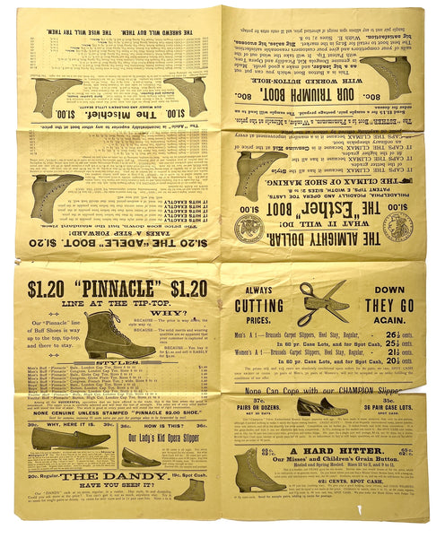 January, 1894. Trade Revivers. Underbuy. Undersell. (Osborne's Shoe Manufactory circular)