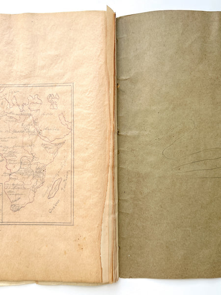 "Cahier de cartes" Large manuscript of maps by French student Denise Jumet, 1911-1912