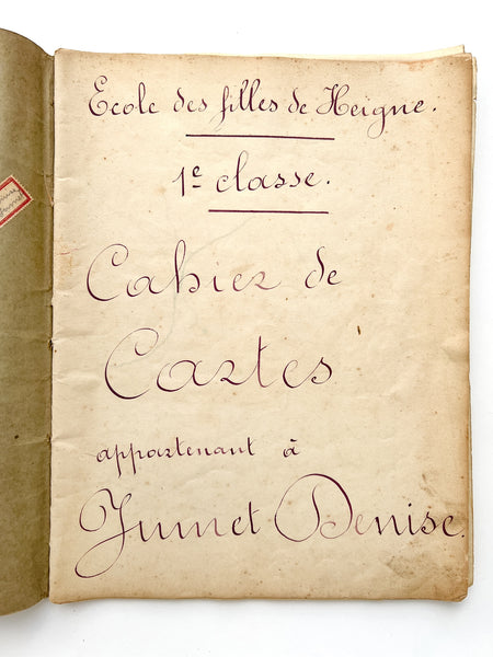"Cahier de cartes" Large manuscript of maps by French student Denise Jumet, 1911-1912
