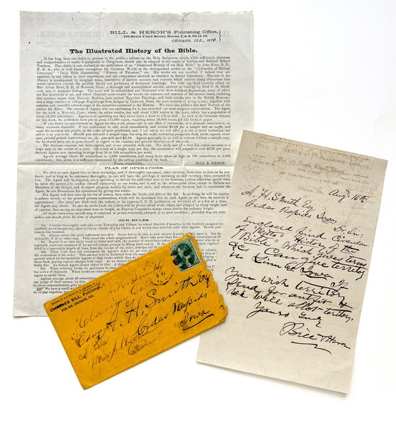 A.L.S. to potential book canvasser, A. L. Smith, in Cedar Rapids, Iowa, from Bill & Heron, with prospectus for "Kitto's Illustrated History of the Bible"