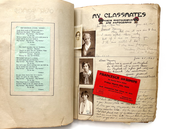 "My Record Book" compiled by Annunzia "Nancy" Arnao, 1928 graduate of the South Philadelphia High School for Girls