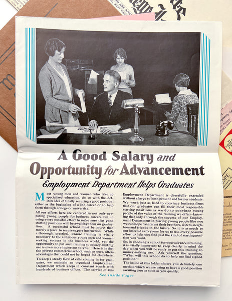 Annual Catalog of the Mountain State Business College [with]  Mountain State Business College Journal "Testimonial Edition" [and] 10 misc items, in original mailing envelope