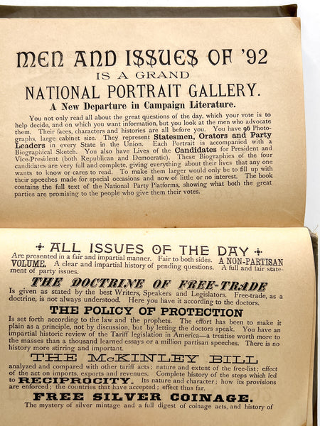 [two canvassing dummies related to the 1892 elections]