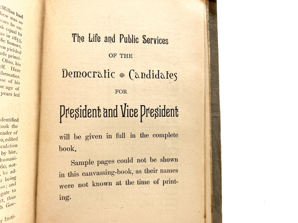 [two canvassing dummies related to the 1892 elections]