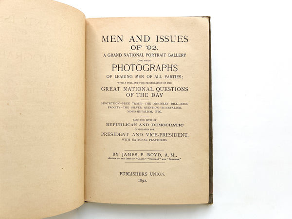 [two canvassing dummies related to the 1892 elections]