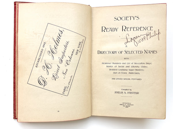 Society's Ready Reference. A Directory of Selected Names...