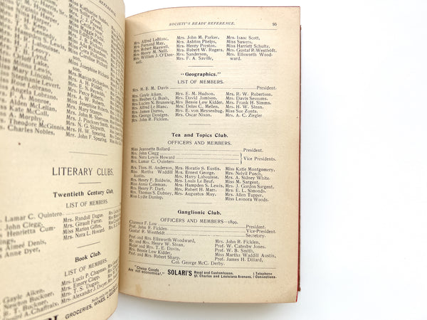 Society's Ready Reference. A Directory of Selected Names...