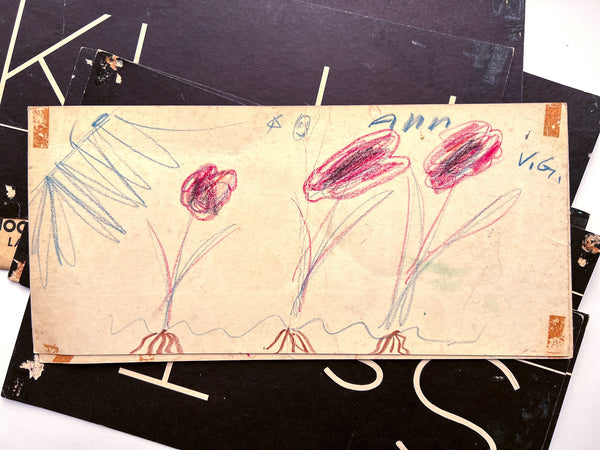 Manuscript Wall Cards no. 283 (with child art on the versos)