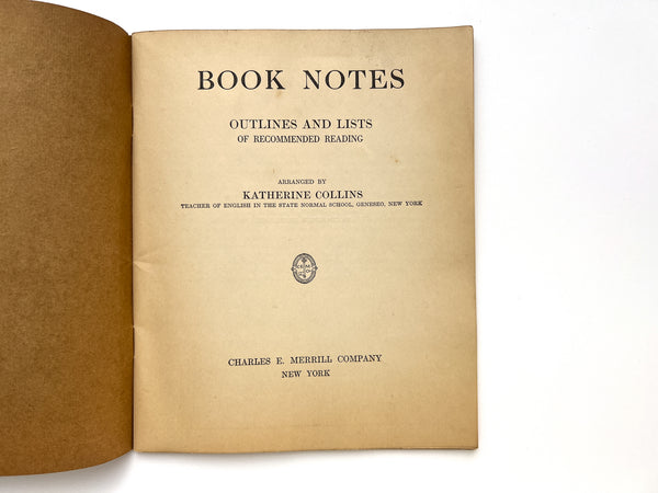 Book Notes: Outlines and Lists of Recommended Reading