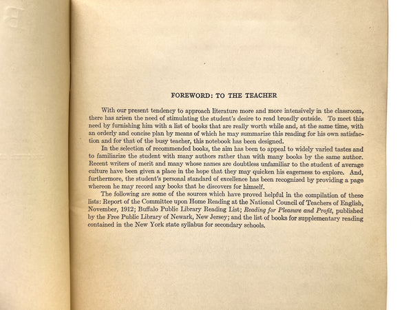 Book Notes: Outlines and Lists of Recommended Reading
