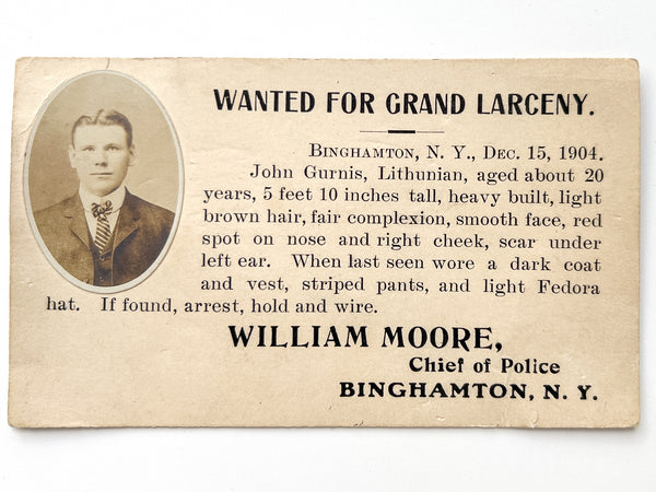 Wanted for Grand Larceny...