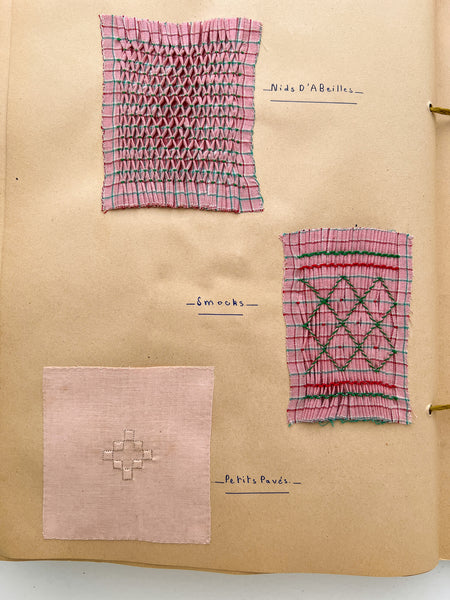 Couture album of sewing classwork, France 1953-1954