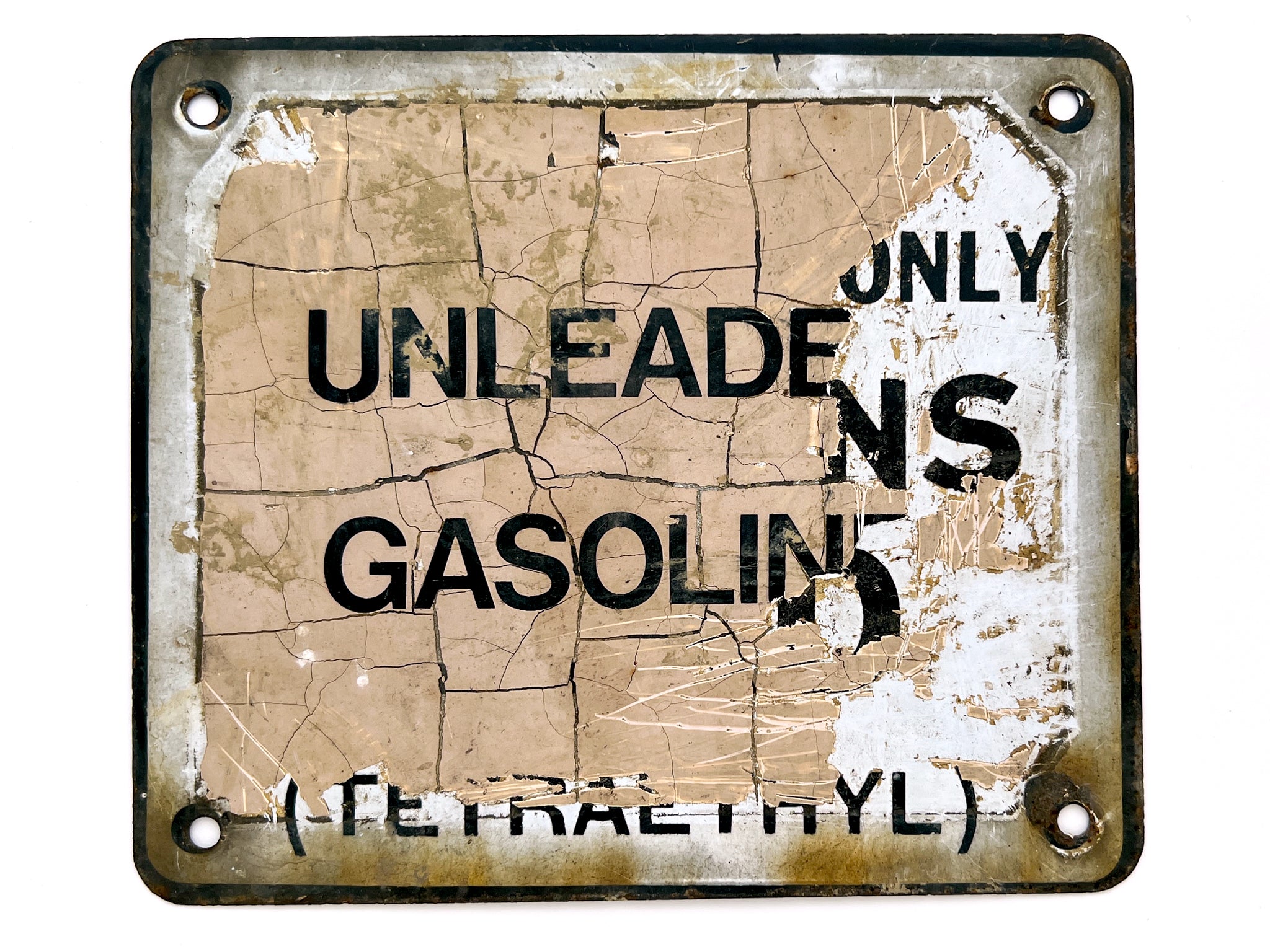 Altered "Contains Led" gas station sign, ca. 1970s