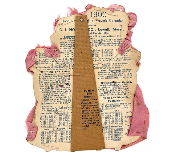Hood's Sarsaparilla Proverb Calendar 1900 Die Cut (with custom tailoring)