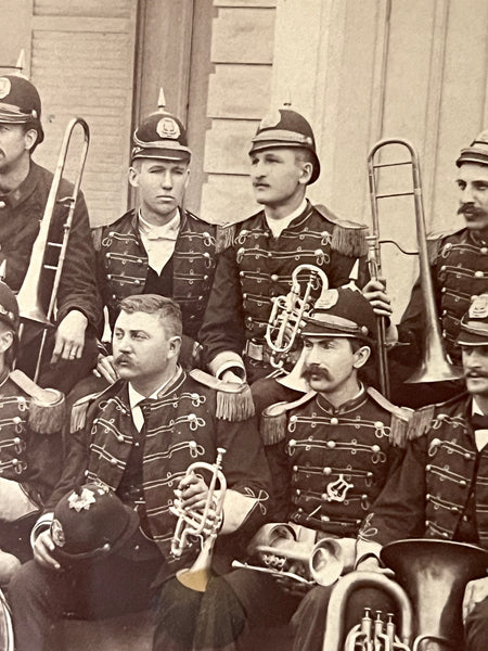 South Berwick Cadet Band (Framed collective photo of brass musicians in uniform)