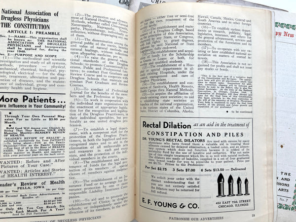 Five issues of The Journal of Drugless Physicians, 1939-1940