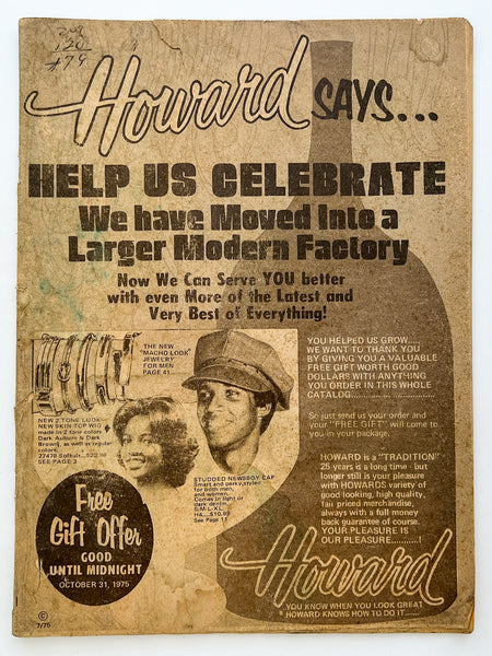 Howard says... Help us celebrate! (1975 catalog)