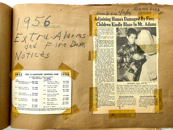 Box 13 Associates Album of Photographs and News Clippings, Cincinnati Fire Department 1930s-1950s