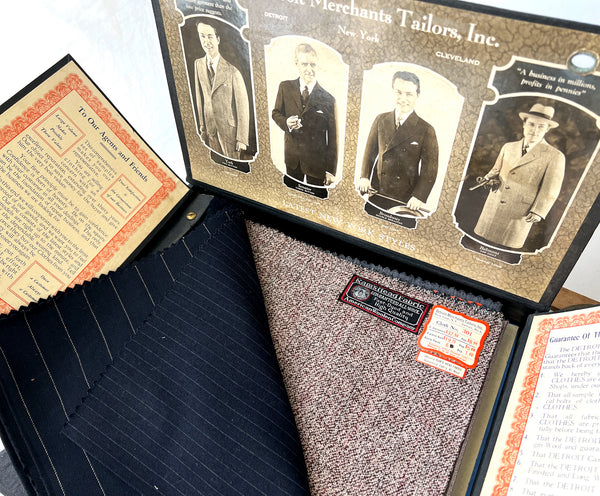 Detroit Merchants Tailors Traveling Salesman's Briefcase with samples and forms