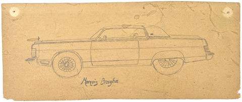 Pencil drawing of a 1970s Mercury Marquis Brougham