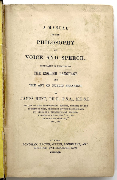 A Manual of the Philosophy of Voice and Speech