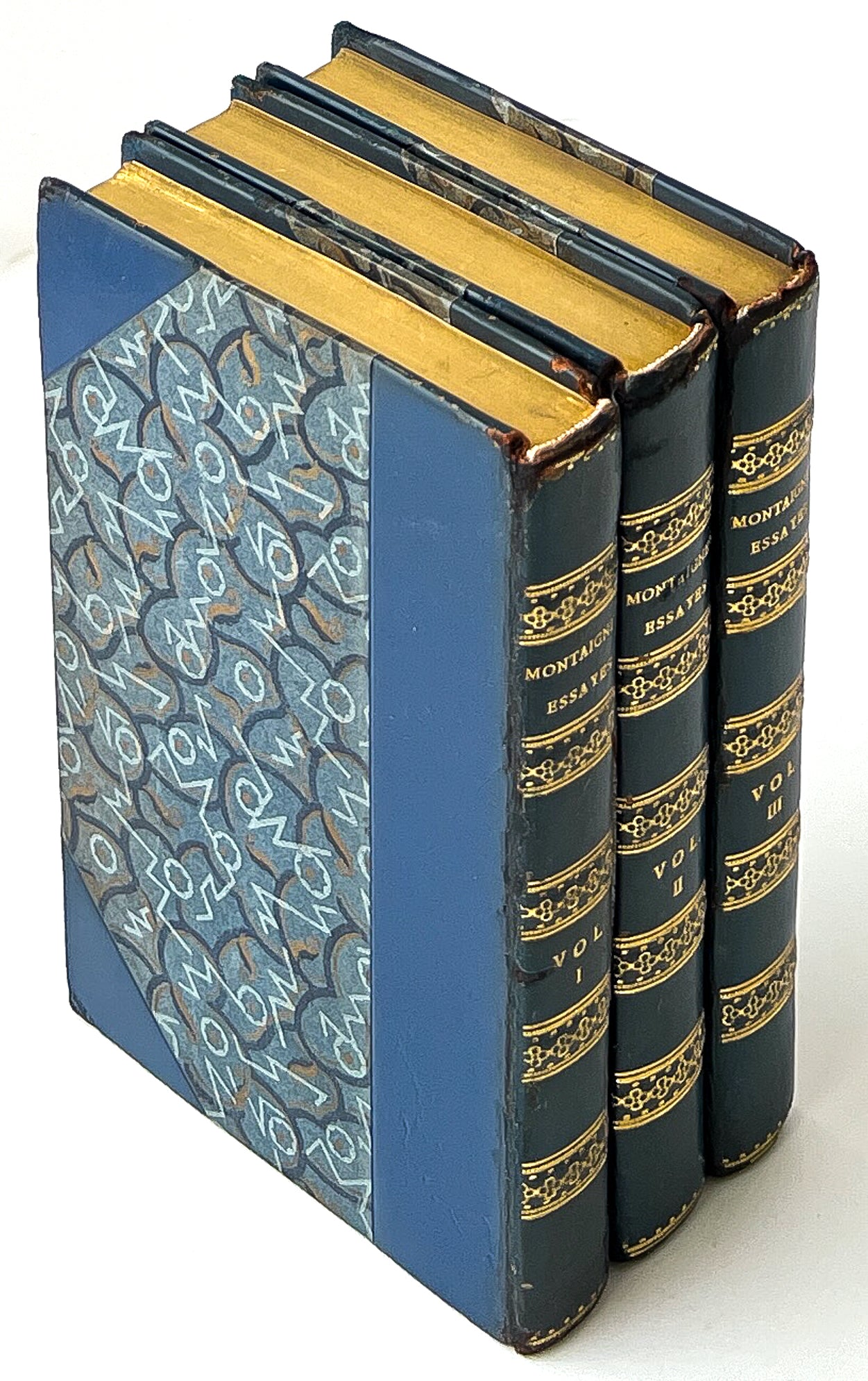 The Essayes of Michael Lord of Montaigne (Montaigne's Essays, 3 volumes in Bayntun Riviere fine binding)