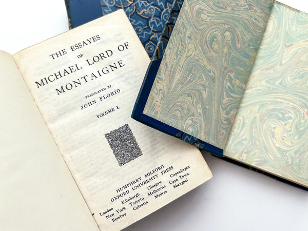 The Essayes of Michael Lord of Montaigne (Montaigne's Essays, 3 volumes in Bayntun Riviere fine binding)