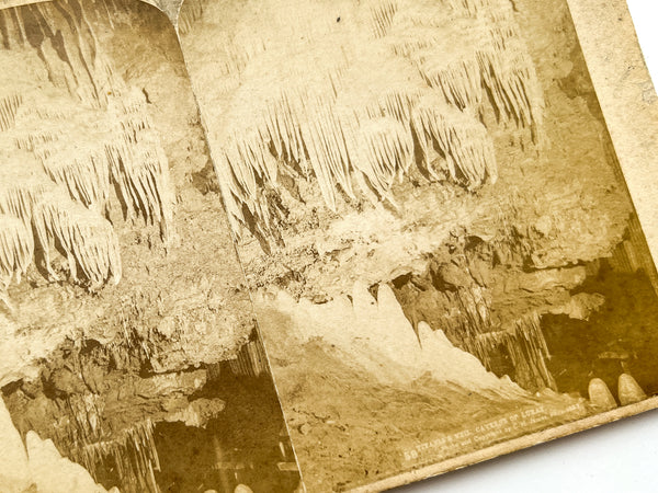 Electric Light Views in the Caverns of Luray: Titania's Veil (stereoview photograph)