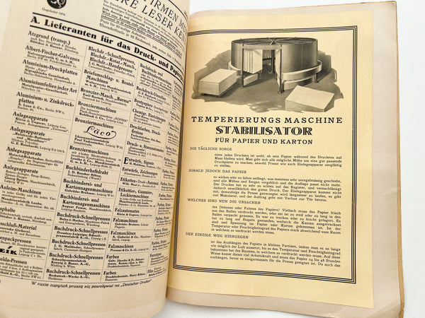 Deutscher Drucker (Deutscher Buch- und Steindrucker) Kartonnagen und Packungen. Heft 2, November 1930, 37. Jahrgang (German Printer: Cardboard Boxes and Packs. Issue 2, November 1930, Volume 37)