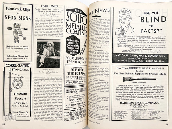 Signs of the Times: The National Journal of Display Advertising, August 1932. Vol. 71, No. 4.