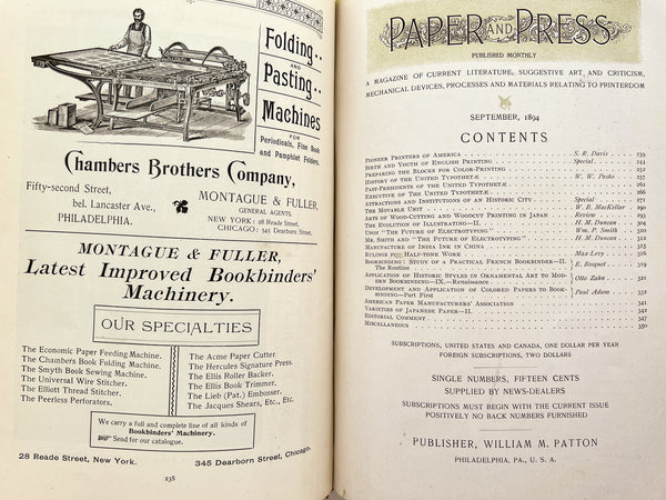 Paper and Press Illustrated Monthly, July-December 1894