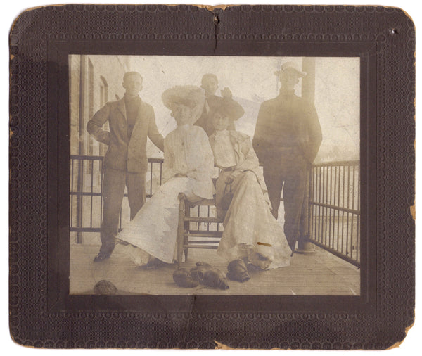 Occupational photograph of two boxers and their lady friends (cabinet card photograph)
