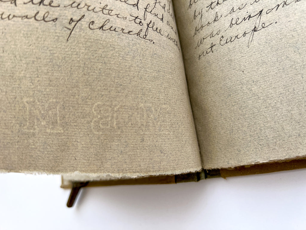 Manoscript Book Student Book Arts project [hand bound manuscript on the history of the ...