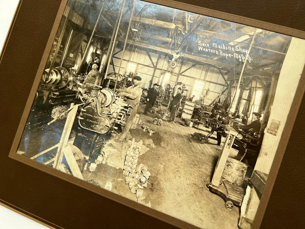 Large Photograph of Workers in the the Machine Shop at Western Rope Manufacturing Co.