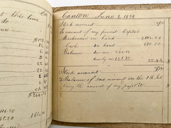 1830s Canton Ohio general store manuscript ledger / "Book Keeping by Single Entry Day Book 1. 1830"
