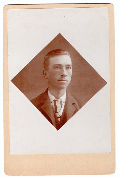 Cabinet card and CDV of two wide-eyed men