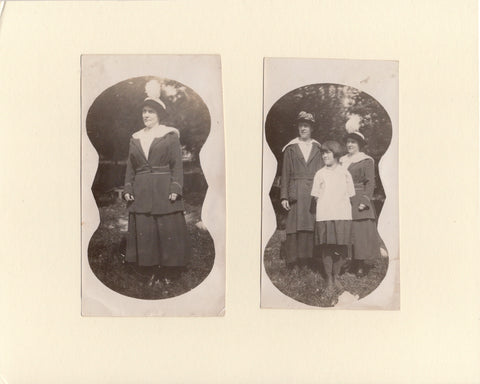 Two photographs of one & three 3 [young] women