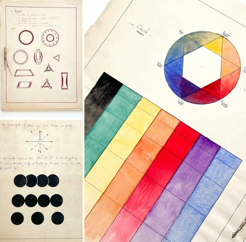 Compositional design and color theory drawings