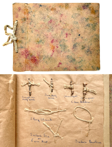 Willa Helwig's handmade portfolio of crafts and leadership notes for her training to be a Guardian in the Camp Fire Girls (with her certificate)