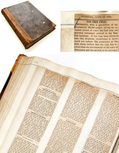 Wisconsin newspaper man's scrapbook 1895-1901, much from the inaugural issues of the Milwaukee 'Free Press'