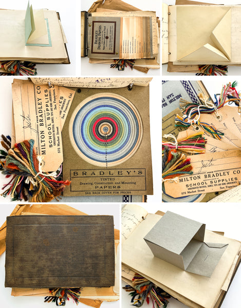 San Diego Normal School student's binder of manuscript notes, construction examples & Milton Bradley samples, ca. 1913-1917 (incl. 1913 Kindergarten Supplies catalog)