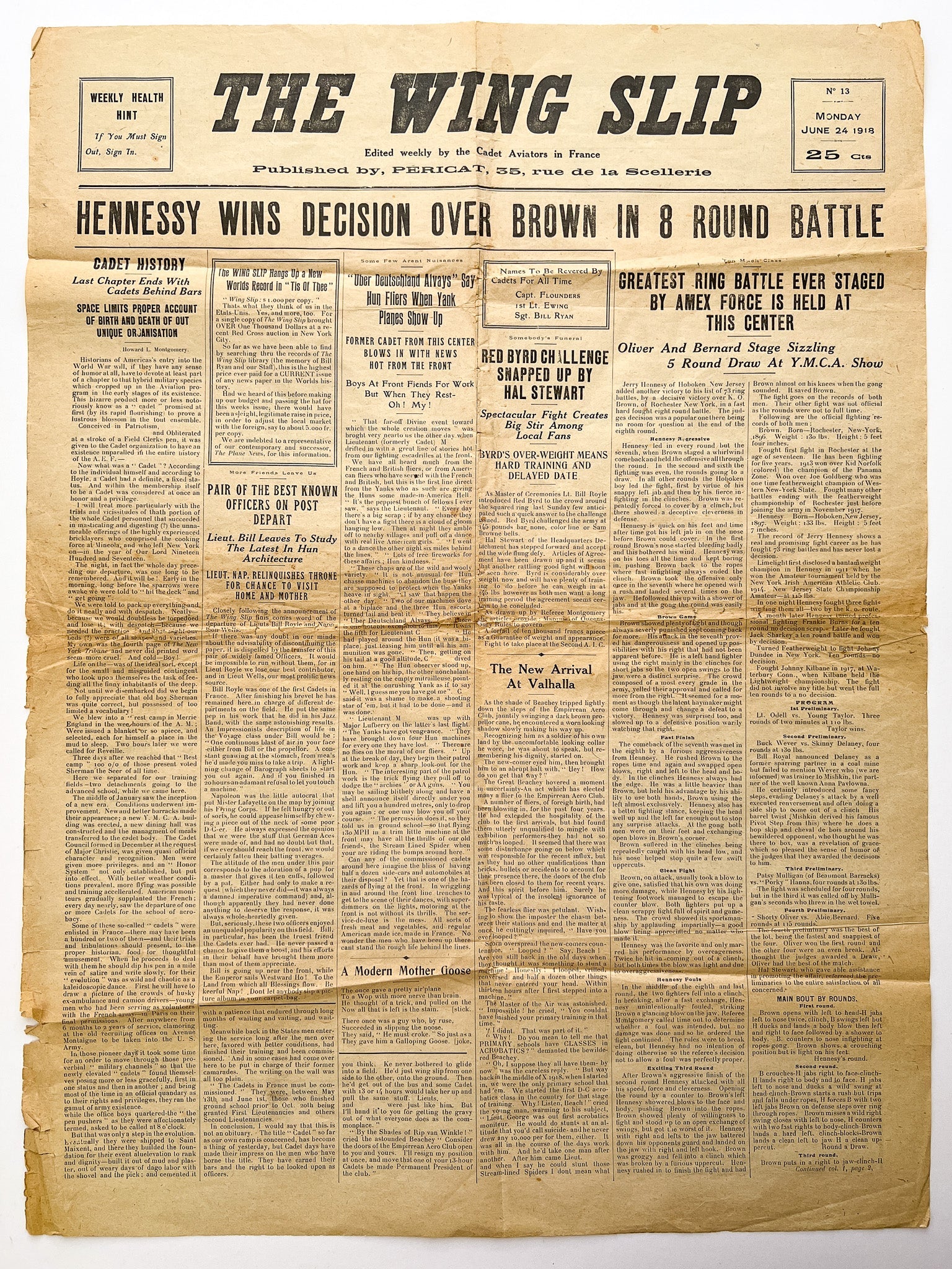 超人気新品 Wing The Slip issue (Final 1918. 24, June Monday 13, No. 洋書