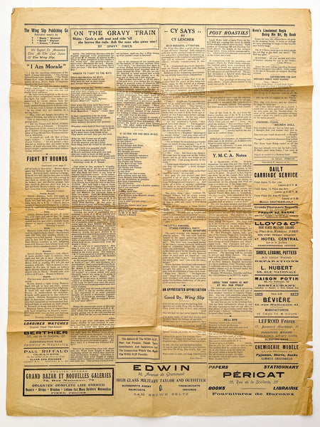 The Wing Slip No. 13, Monday June 24, 1918. (Final issue, WWI AEF soldier newspaper)