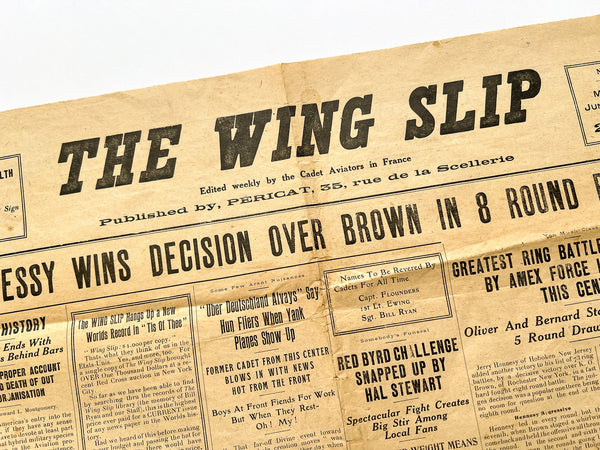 The Wing Slip No. 13, Monday June 24, 1918. (Final issue, WWI AEF soldier newspaper)