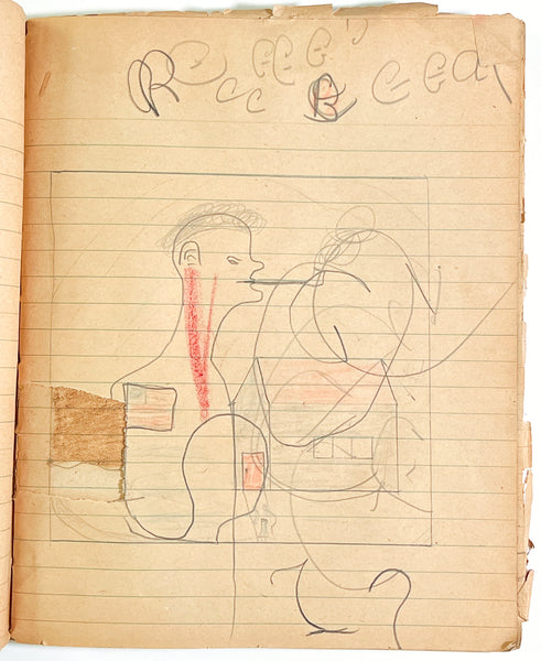 Roy's Springtime 1934 4th grade class notebook with lots of drawings